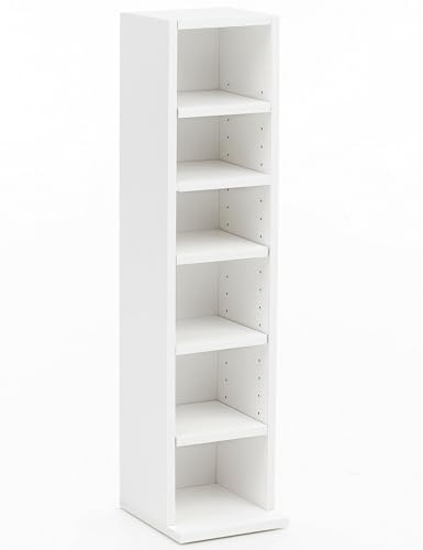 FineBuy Design Bücherregal SV51375 mit 6 Fächern 21 x 91 x 25,5 cm, Standregal Holz Regal Freistehend Flur, Schmales Wandregal Kinderzimmer, Nischenregal Modern