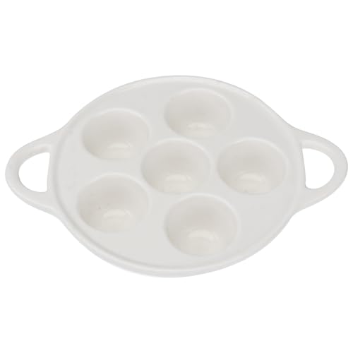 UKCOCO Keramik Schneckenteller mit 6 Mulden Backform für Schneckengerichte und Meeresfrüchte Mikrowellen und Backofenfest Servierplatte für Oktopus und Desserts