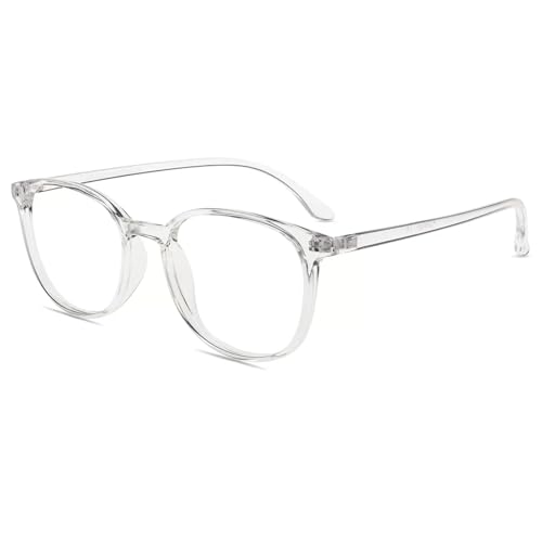 Firmoo Lesebrille mit Sehstärke 0.5 für Damen Herren, Blaulicht Computer Lesebrille für Bildschirme, Blendfreie Lesehilfe TR90 Transparent