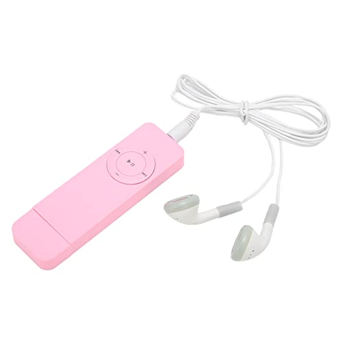 Elprico Kompakter und Tragbarer MP3 -Player, Verlustfreier Soundunterstützung Bis zu 64 GB, Hören Sie Romane mit Langer Akkulaufzeit für Schüler, die Reisen Laufen Lassen (PINK)