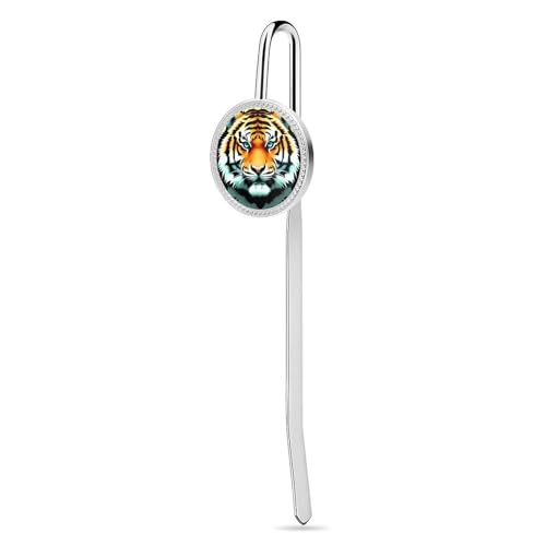 Lesezeichen, elegantes Edelstahl-Lesezeichen, graviert, personalisierbar, kleiner dicker Tiger, Lesezeichen zum Lesen, perfekte Buchliebhaber, Geschenke, Bürogebrauch