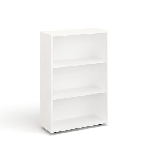 KOMTO Regal 60 cm breit Weiß - Bücherregal mit 3 Ebenen und Höhenverstellbare Regale, Standregal, Aufbewahrungsregal | Bookshelf Lumo 60 x 90 x 24 cm (BxHxT)