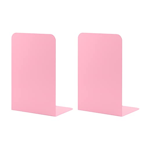 MSDADA Buchstützen aus Metall L, 102x203x135mm, 1 Paar CD Buchständer Kinder, Bücherregal für Schule Zuhause Büro Bibliothek Decorative(Rosa)