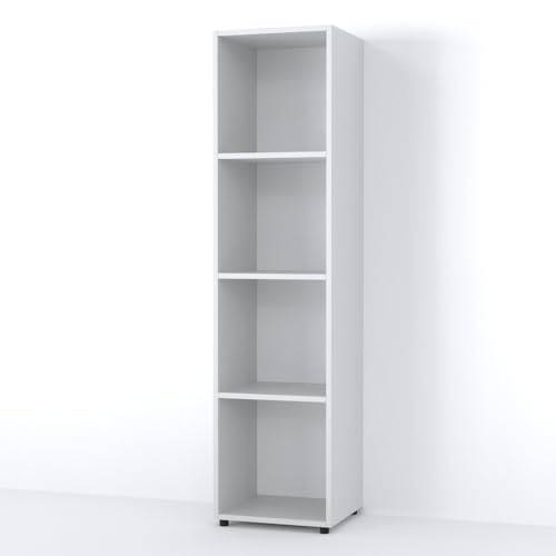 Vicco Raumteiler Ludus, stehendes Bücherregal, Weiß, 36 x 145 cm