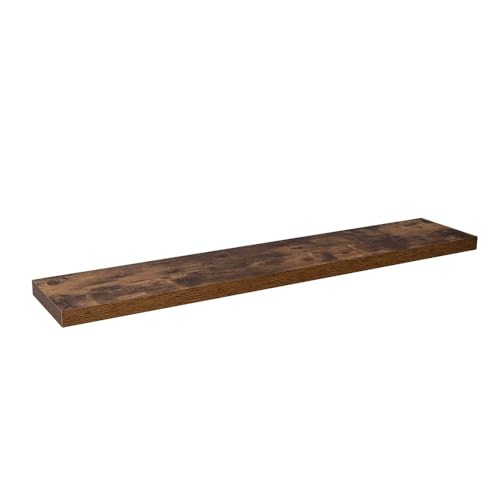 Velano - Bücherregal Wand - Wandregal 118x23.5 cm - Regal Wand - Schweberegal - Hängeregal - Regalbrett - Verbranntes Holz - Küchenregal - Bücherregal Kinder - Deko Wohnzimmer - Gewürzregal Wand