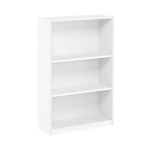 Furinno JAYA Einfaches Bücherregal, holz, Weiß, 24.13 x 24.13 x 102.36 cm