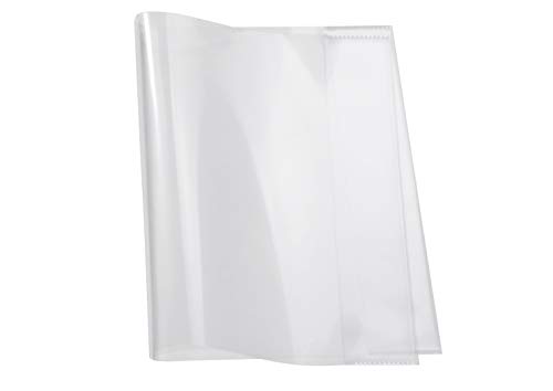 HERMA 14040 Buchumschlag für Workbook 30 x 43,1 cm, Buchhülle mit Beschriftungsetikett & Kantenschutz aus abwischbarer Polypropylen-Folie, Buchschoner für Schulbücher, transparent