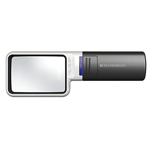 Eschenbach OPTIK Lupe Handlupe mit LED-Beleuchtung mobiluxLED 75x50mm, 15113, 3,5 x Vergrößerung, 75 x 50 mm
