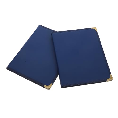 ABOOFAN 2 Stück Menüumschlag PVC-Menüabdeckungen Menübuch für Restaurant Menühalter für Bar Menühalter klar Restaurantbedarf Menüordner Menühalter für Restaurant Buch für Menü Pu Blau