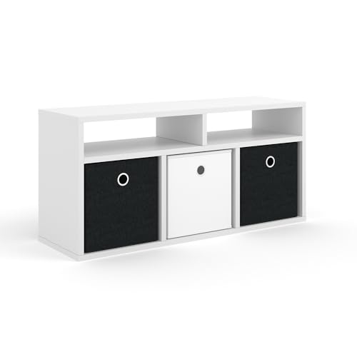 Vicco Raumteiler Hylda, stehendes Bücherregal, Weiß, 84 x 39 cm