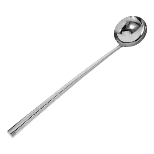 LABRIMP Edelstahl Kochlöffel mit Ergonomischem Griff Langlebiger Dicker Küchenhelfer für Restaurant und Haushalt Praktisches Rostfreies Kochutensil Schöpfkelle aus Stabilem Material