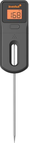 Levenhuk Küchenthermometer Bratenthermometer Wezzer Grill BT10, Digital mit Edelstahl-Sonde, LCD, Timer/Alarm, Bluetooth-App, für Fleisch, BBQ, Grill, Ofen, Smoker, Steak, Hähnchen, Rind