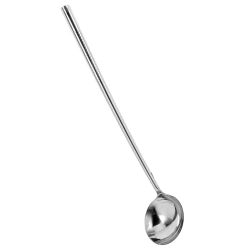 MAGICLULU Edelstahl Kochlöffel mit Langem Griff Rutschfest Wok und Suppenkelle Dickwandig Leicht für Zuhause und Alltag