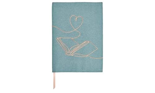 moses. libri_x Buchumschlag mit Lesebändchen, Buchhülle aus Baumwolle, Umschlag für die Lektüre, Leseliebe One Line Art - Größe - S, 83323