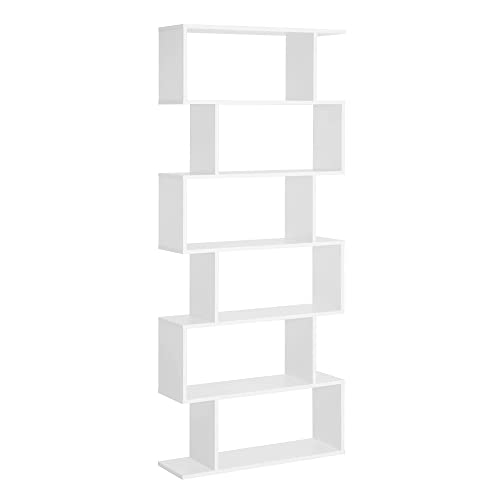 HOMCOM Bücherregal Wandregal Standregal Büroregal Raumteiler mit 6 Fächern Standregal Aktenregal Weiß L80 x B23 x H192 cm