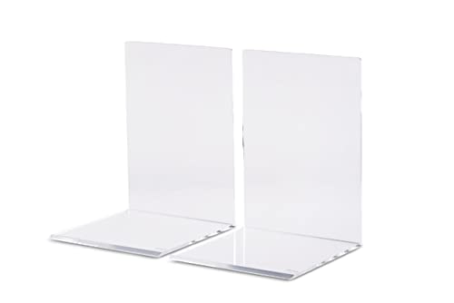 MAUL Buchstütze aus Acryl (2er Pack) 10x10x13cm | Bücherhalter, Organzier für Kinder, Bücher, Büro, Regal | Bücherstütze im stilvollen Acryl Design | möbelschonender Buchhalter | Glasklar