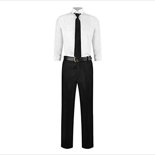 Zhongkaihua Anime Denji Cosplay-Outfit mit Perücke und Maske, komplettes Halloween-Kostüm, Herren-Uniform-Shirt, Hose, Anime-Rollenspiel-Kostüm