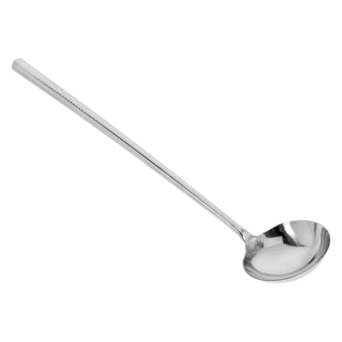 HOOWIFFY Edelstahl Kochlöffel Verdickte Schöpfkelle Küchenhelfer mit Langem Griff Rutschfest für Haushalt Kantine und Restaurant Vielseitig zum Braten Rühren und Servieren Geeignet