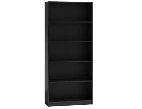 CDF Bücherregal R80 | Farbe: schwarz | Breite: 80 Zentimeter | Für Wohnzimmer, Büro und Arbeitszimmer | Regal für Bücher und Spielzeug | Ideal für Kinderzimmer, Teenager, Jugendzimmer