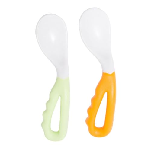 minkissy 4Stücke Biegbarer Babylöffel Trainingslöffel für Kleinkinder Ergonomisches Design für Selbstständiges Essen zu Zahnfleisch und Zähnen Perfektes