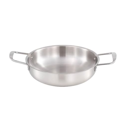 Fictory Koreanischer Ramen-Kochtopf, Edelstahl, schnelles Aufheizen, praktischer Nudeltopf mit Griff, perfekt für Suppen und kleine heiße Töpfe, 20 cm, Originalfarbe, erschwingliche Qualität