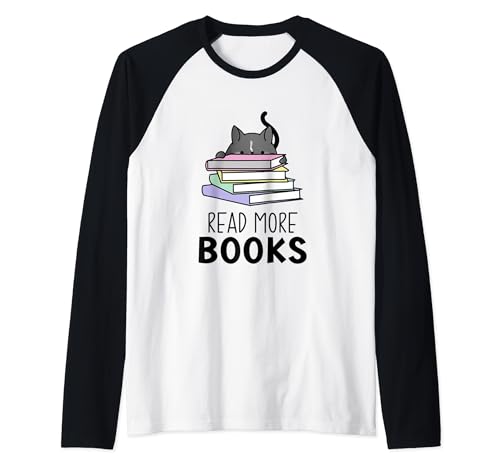 Lesen Sie mehr Bücher | Lustige Katze für Buchliebhaber und Bibliophile Raglan