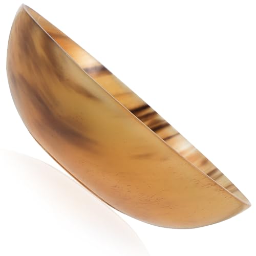LOORGVEL Natürliche Kleine Ochsenhorn Schale Praktische Saucenschale und Multifunktionale Tischschale für Soßen Gewürze und Snacks