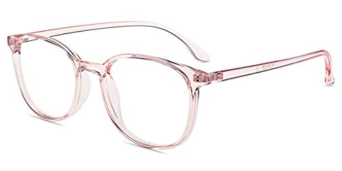 Firmoo Lesebrille 2.0 mit Blaulichtfilter Entspiegelt Damen Pink, Eckige Blaulicht Computerbrille mit Sehstärke gegen Kopfschmerzen Anti Müdigkeit, UV Blaulicht Schutzbrille Sehhilfe Brille