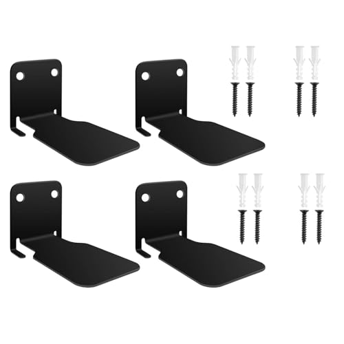 Gttyowyin Invisible Black Bookcase Wall, Wandmontierte Bücherregale aus Eisen, Robust Wall Shelf Metal Made of Iron for Wall Mounting for Office, Bedroom Decorative Bookcase Floating - 4pack