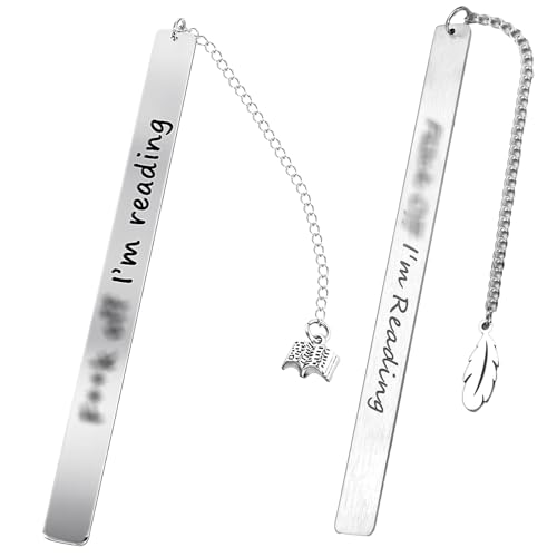 2 Stücke Metall Lesezeichen für Buchliebhaber, Lustige Lesezeichen für Frauen, Lesezeichen Metall, Bookmark mit Anhänger für Lehrer, Klassenkameraden und Kollegen