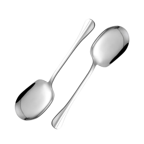 Luxshiny 2 Stück Trockenreislöffel Löffel Großer Servierlöffel Großer Löffel Servierlöffel Bratlöffel Quadratischer Löffel Ramenlöffel Kochlöffel Schlitzlöffel Buffet