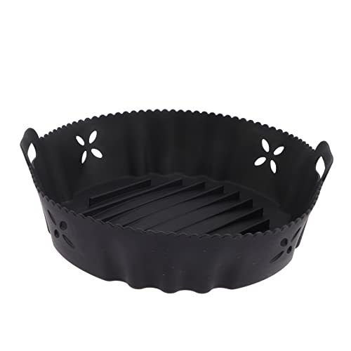 PartyKindom Silikon-Backmatte Liner Zubehör für Heißluftfritteusen Backmatten Wiederverwendbare Luftfritteuse Schale ölbeständige Heißluftfritteuse Kochmatte für Lebensmittel Kieselgel Black