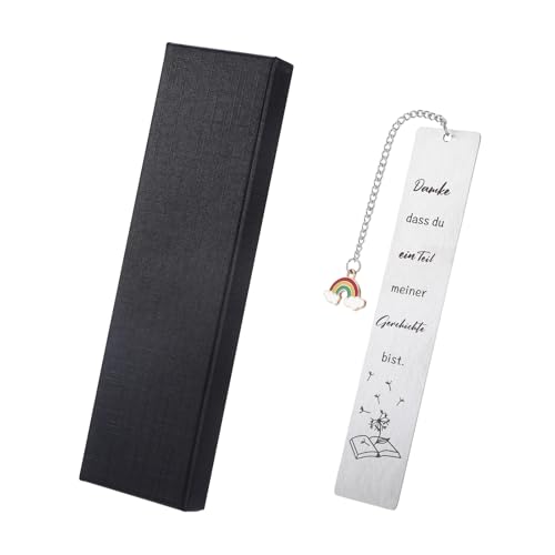 Lesezeichen Metall, Geschenke für Erzieher, Lesezeichen Personalisiert Abschiedsgeschenk Kollegen, Personalisiertes Lesezeichen als Ruhestand für Lehrer,Freunde Kollegen (Regenbogen)