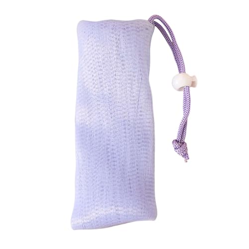 Seifenbeutel – Waschbares Seifensäckchen für Seifenreste & Massage – Umweltfreundlicher Peeling Bade-Perli für Körperpflege & Zero Waste Bad – Robust & wiederverwendbar, 16 × 6 cm (Lila)