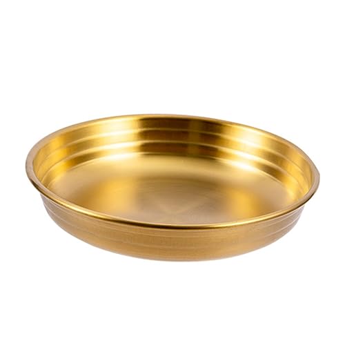 VINTORKY 1 Stück Einlegeschale Tablett Servierschalen Lee Küchengeschirr Gewürzschale Gewürzschale Vorspeisenteller Sojasaucenschale Gewürzteller Saucenschalen Edelstahl Golden