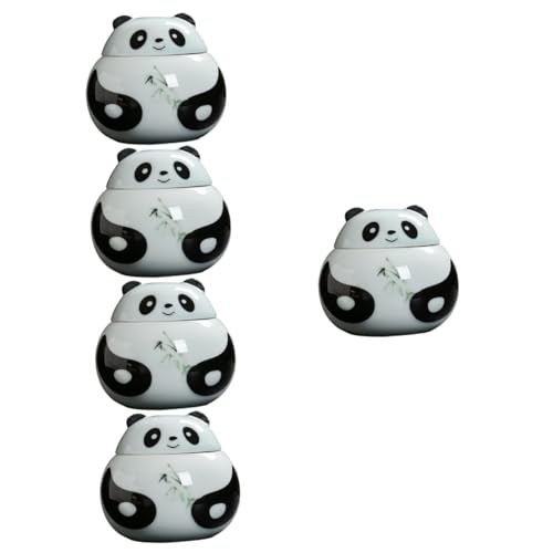 IMIKEYA 5St Panda- Panda-Teedos Theodosius Mini Tee Dose Chinoiserie- lose Teedose Links kaffeedose Kanister für Küchentheke dekorative Gefäße mit Deckel Keramik