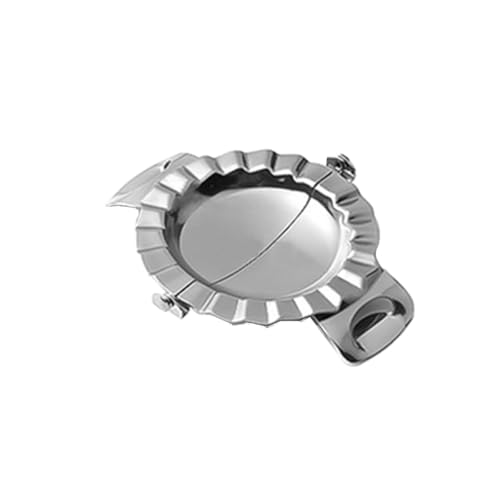 TOPPERFUN Edelstahl Teigtaschenformer Groß Teigpresse mit Gekräuseltem Rand für Ravioli Empanadas Knödel Küchenwerkzeug für Haus Restaurant