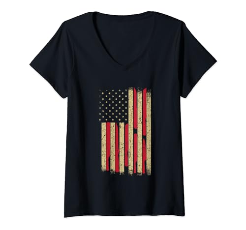 Chef Knives Kochgeschirr Cook Cooking Flagge der USA T-Shirt mit V-Ausschnitt