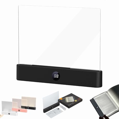 Dewppxi Smart LED Book Light, Tragbare Flaches Buchlicht, Intelligente LED Buchlampe, Augenschutz Leselicht Buch Buchseite Licht Mit 3 Farben und Timer, Zum Lesen Im Bett Bei Nacht (Schwarz)