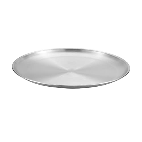 YWJewly Backbleche Mit Deckel Pizzapfannen-Set CHEF Edelstahl, rund, Pizzapfannen, Pizzablech für Pizza, Kuchen, Kekse, strapazierfähig langlebig Brottopf Mit Deckel Für Backofen (Silver, F)