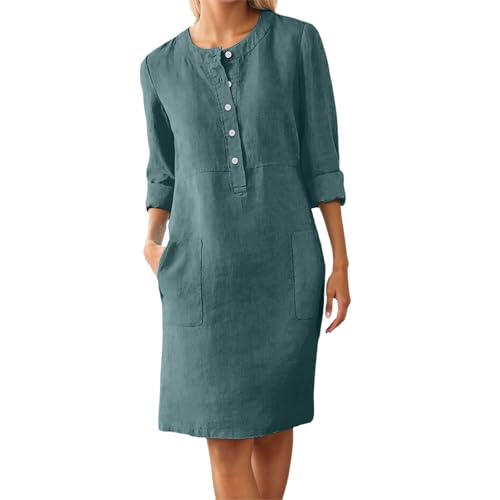 Damen Fashion Kleider Off Shoulder leinen Kurzarm Strandkleid elegant Chiffon rückenfreies Kleid sommerlicher atmungsaktiver Strandrock Slim fit Long Sleeve Cake
