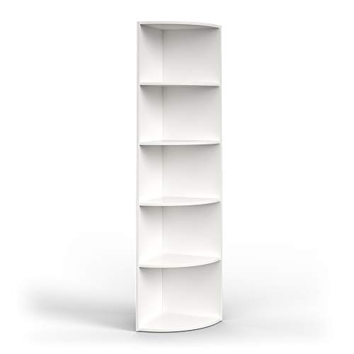 Vicco Wandregal Ecki, stehendes Bücherregal, Weiß, 40 x 180 cm