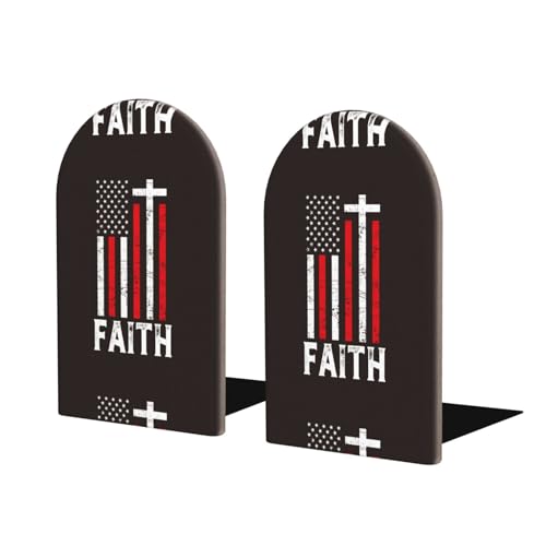 Mosytuky Buchstützen mit USA-Flagge, Kreuzdruck, für Zuhause, Büro, Bibliothek, Schule, Studium, Dekoration, 2 Stück