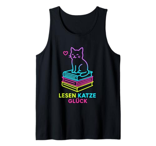 Lesen Katze Glück Herz Sofa für Leseratten Katzenfreunde pur Tank Top