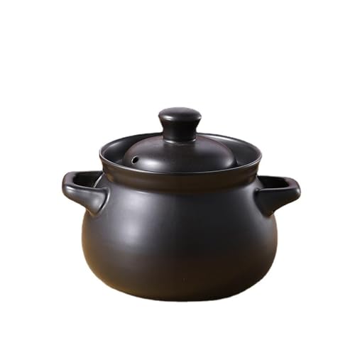 Chinesischer Keramik-Kochtopf, Tontopf, chinesischer Schmortopf, Eintopf, chinesischer Steingut-Kochtopf mit Deckel, Keramik-Suppentopf, 001,5 l (1 5 l)