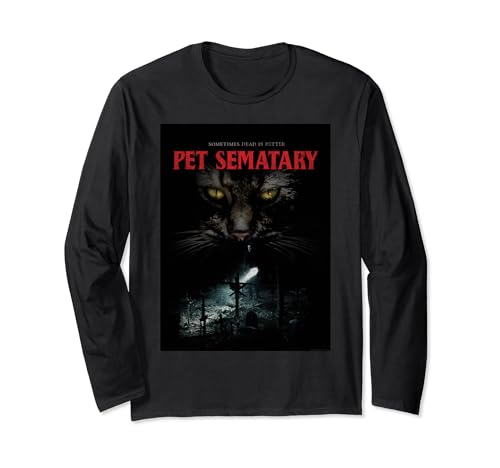 Pet Sematary Halloween Friedhof Katzenkopf Poster Dark Spooky Langarmshirt