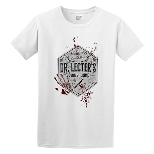 Hannibal Lecter Horror Thriller Funny Sarcastic Birthday Present Casual Round Neck T Shirt White S