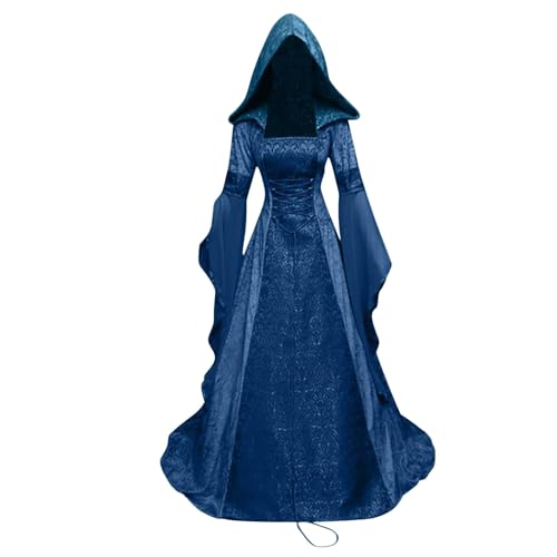 Generisch Mittelalterliches KostüM FüR Frauen TrompetenäRmel Retro Maxikleid Traditionelles Kleid Halloween Viktorianisches Partykleid Renaissance Karneval Kostüme Furcht 2025 Party