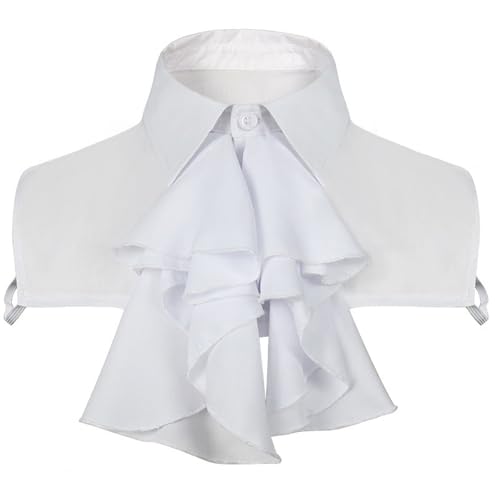 Dirndl Elegante Herren Kapuzenmantel Ritter Ausgefallenes Cooles Cosplay-Kostüm Mittelalterliches Cosplay-Kleid, elegantes weißes Spitzenkleid, Kostümzubehör für alle Jahreszeiten, M (White, One Size)