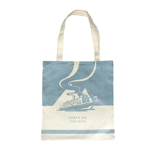 Half Moon Bay Death On the Nile Canvas Bag | Canvas-Taschen für Frauen und Geschenke für Buchliebhaber | Einkaufstasche und Taschen für Damen | Geschenke und Geschenke von Agatha Christie für, blau,